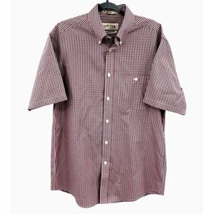 Vintage Orvis Shirt Men M Gingham Check Chest Pocket Short Sleeve‎ Button Up
